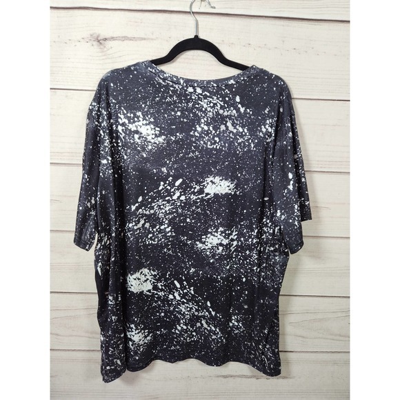 Shein Curve Coffee Lounge Women's Black White Tie Dye Graphic T- Shirts Size 4XL - Picture 2 of 6